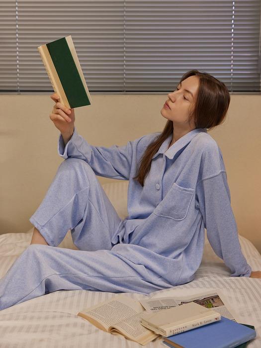 VELOUR PAJAMA SET_baby blue (women)
