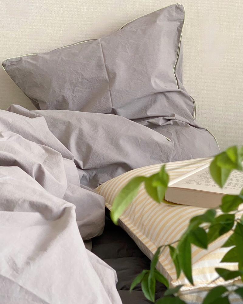 Melon Grey 멜론 그레이/ 60수 고밀도 바이오워싱 순면 사계절 베개 커버