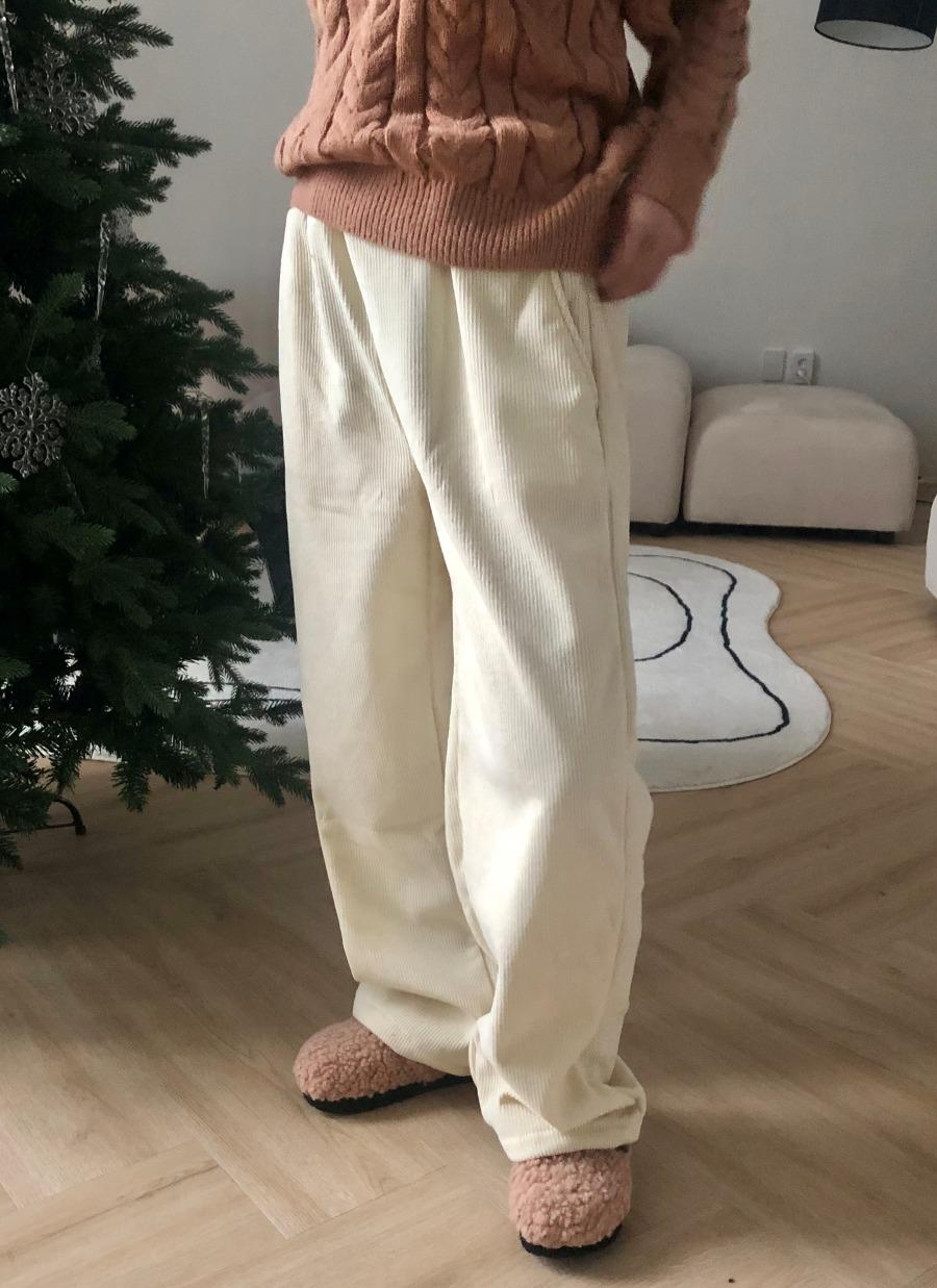 Chris pants 기모 크리스 일자핏 와이드 코듀로이 골지 팬츠 바지