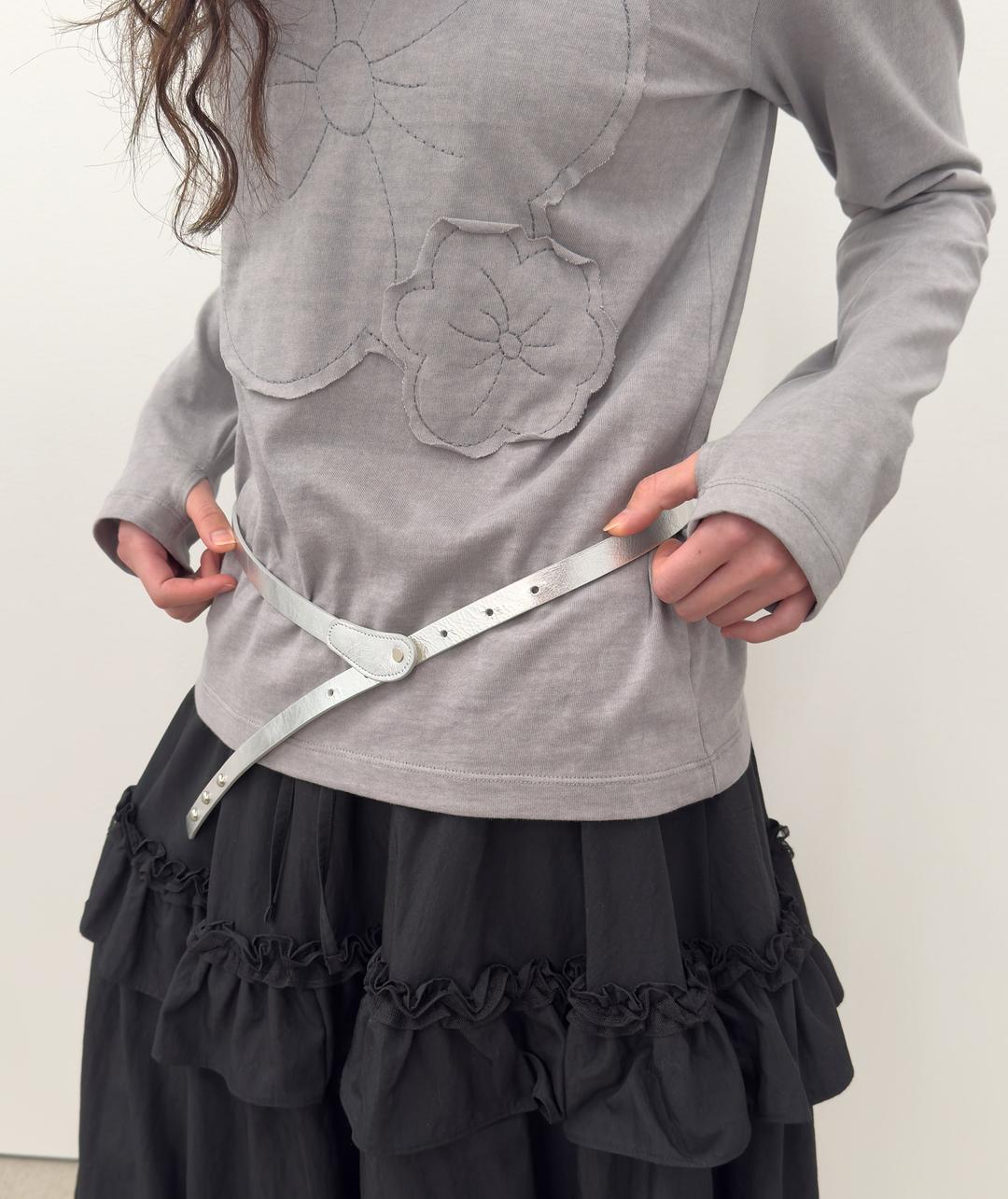 [9/23 예약발송] Leather Rivet Belt [Silver]