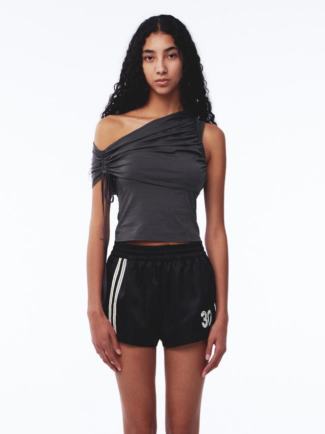 Line Satin Shorts Black