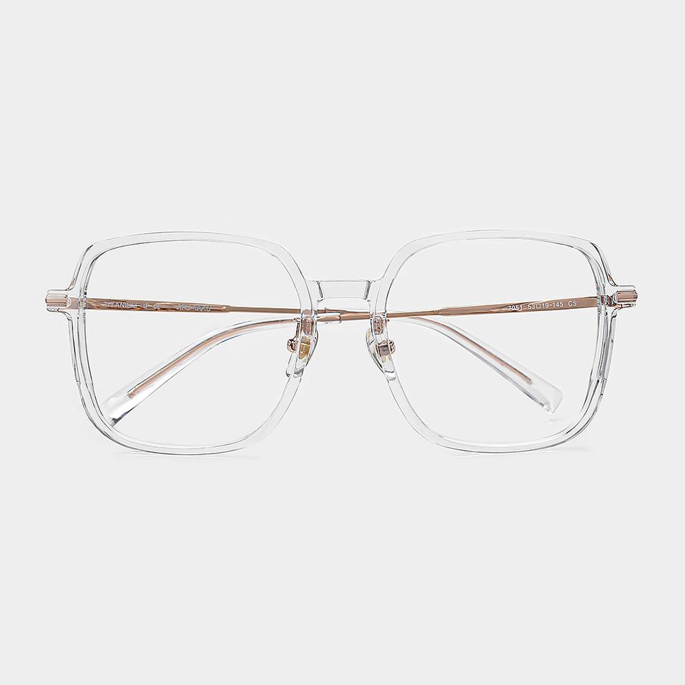 아키하루 7051 투명 뿔테 티타늄 안경테 블루라이트 차단 안경
