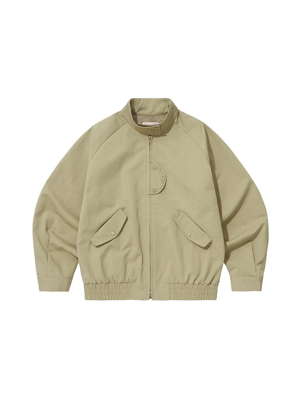 Studded Two-Way Baracuta Jacket, Beige