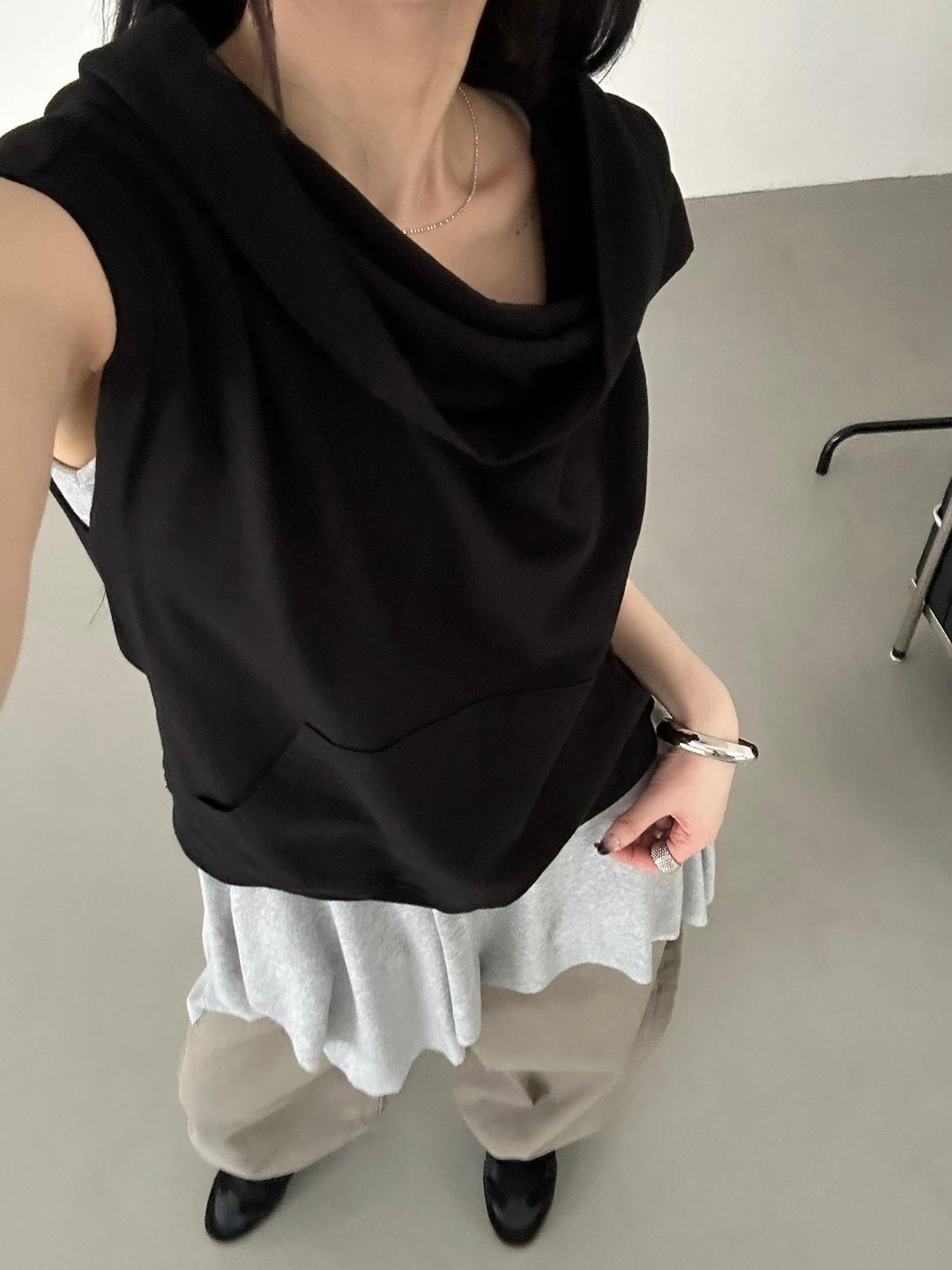 이너뮤트 cawl neck half hoody (2color)