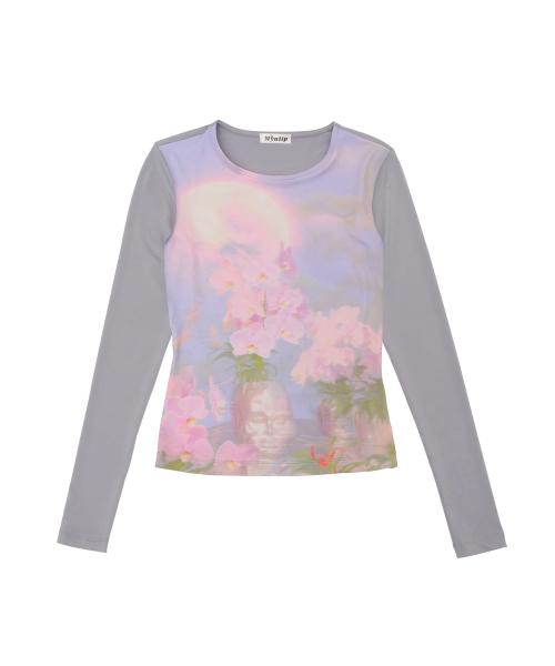 GRAPHIC PRINT LONG SLEEVES/GRAY