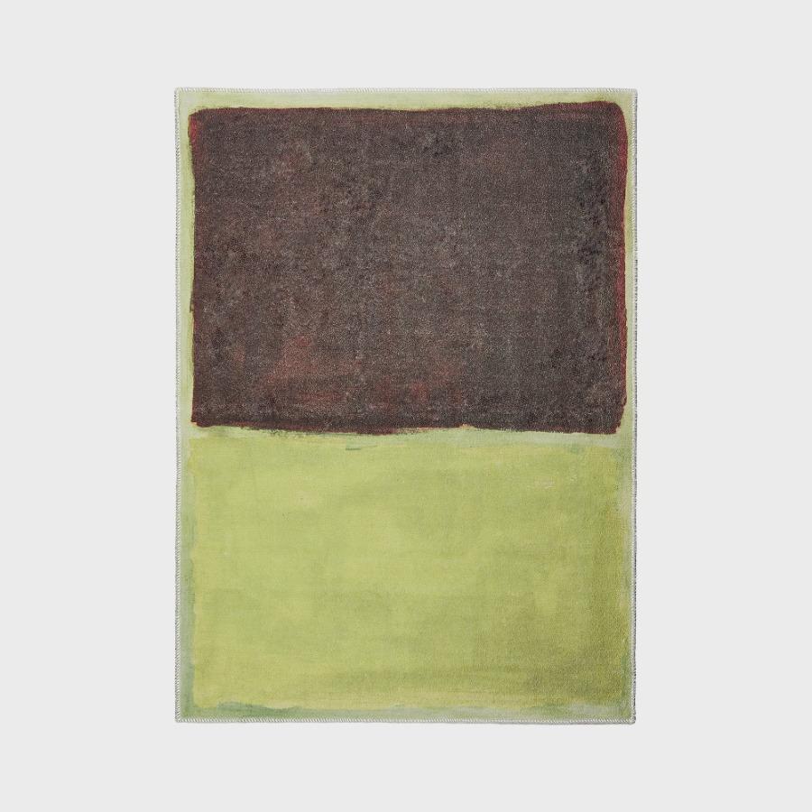 Art collection_Color field rug burgundy green
