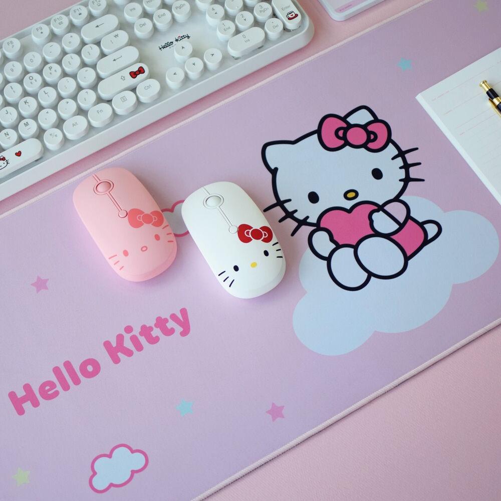 헬로키티 저소음 마우스+산리오캐릭터즈 구름 장패드세트
