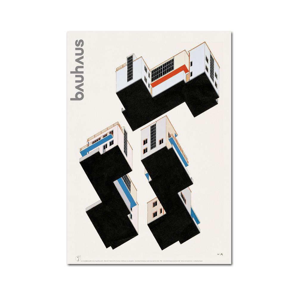 바우하우스 미드센추리모던 포스터 인테리어 액자 (farbplan bauhaus meisterhauser dessau von alfred arndt)