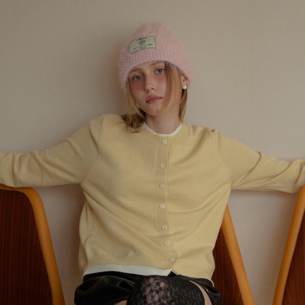 LR BASIC LAYERED CARDIGAN_YELLOW