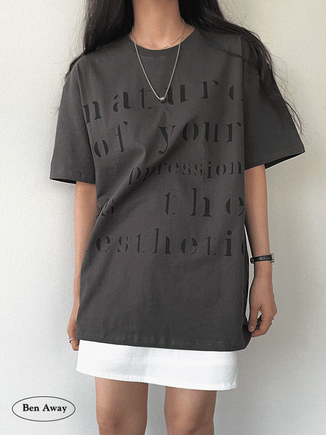 오브 프린팅 루즈핏 반팔티 2C