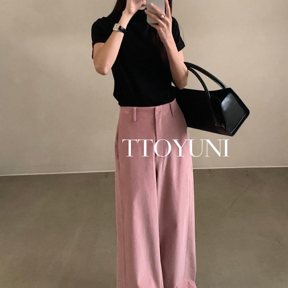 레이크사이드스튜디오 바게트 팬츠 와이드핏 노핀턱 일자핏 벨벳 떠유니