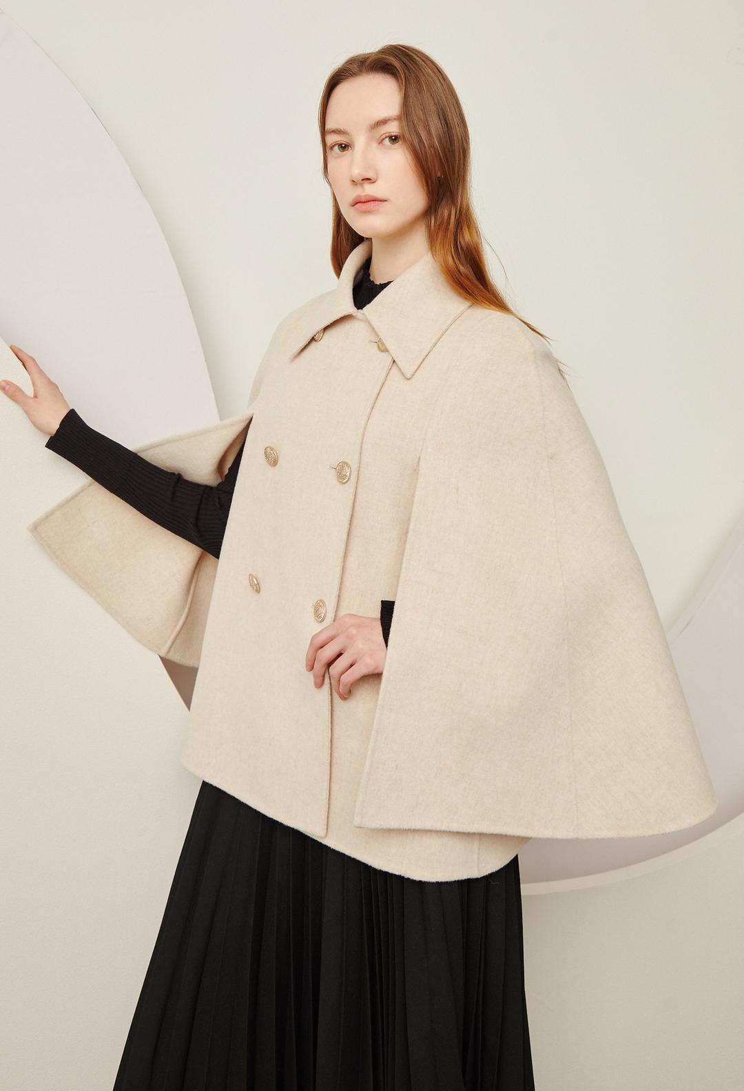 케이프 하프 코트 (LIGHT/BEIGE)