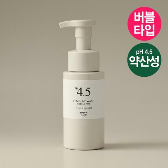 [버블타입/대용량] 해피바스PH4.5 저자극 약산성 여성청결제 250g (로즈/쑥/쑥2입) 택1