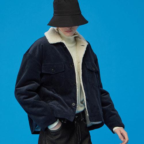 [3차 재입고] MEN 오버핏 코듀로이 플리스 무스탕 자켓 [NAVY] 골덴 점퍼 ver.