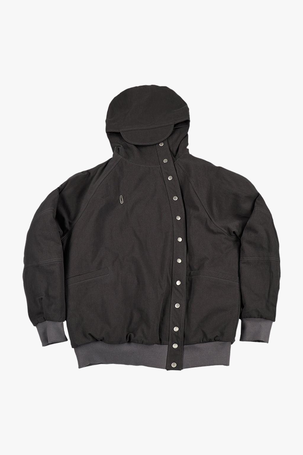 HOODED PUFFER JACKET / CHARCOAL