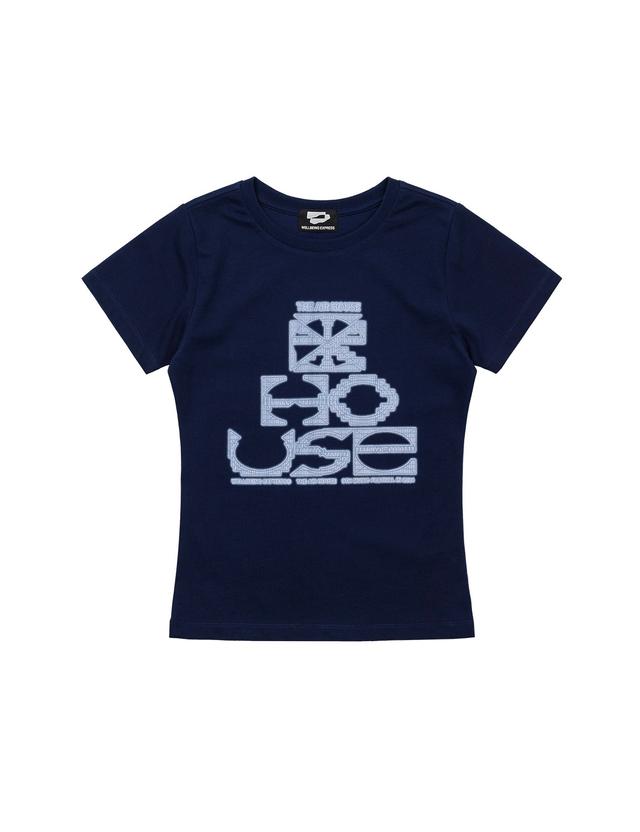 [WBExAIRHOUSE] Grid Symbol Half Sleeve Navy