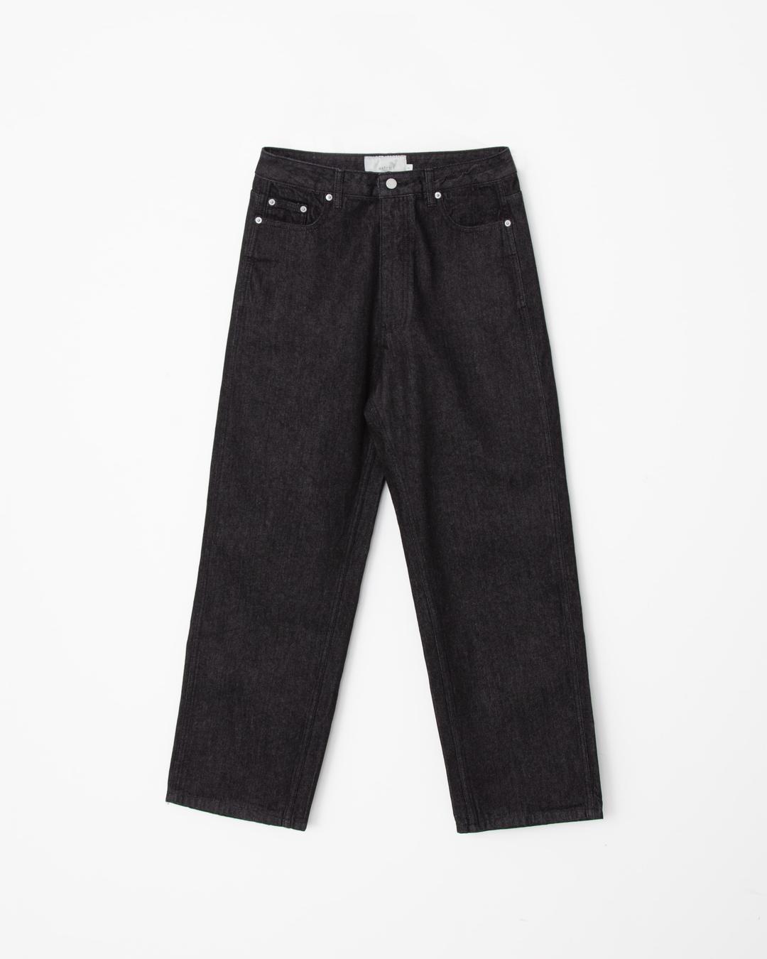 REGULAR DENIM PANTS BLACK-WASHED