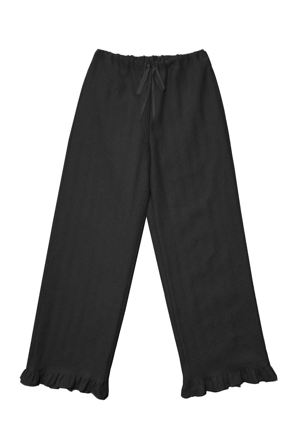 Flower Jacquard Summer Pants_BLACK