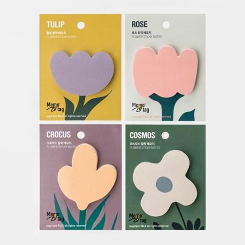 메모텍 플라워 점착 메모지 꽃모양 포스트잇
