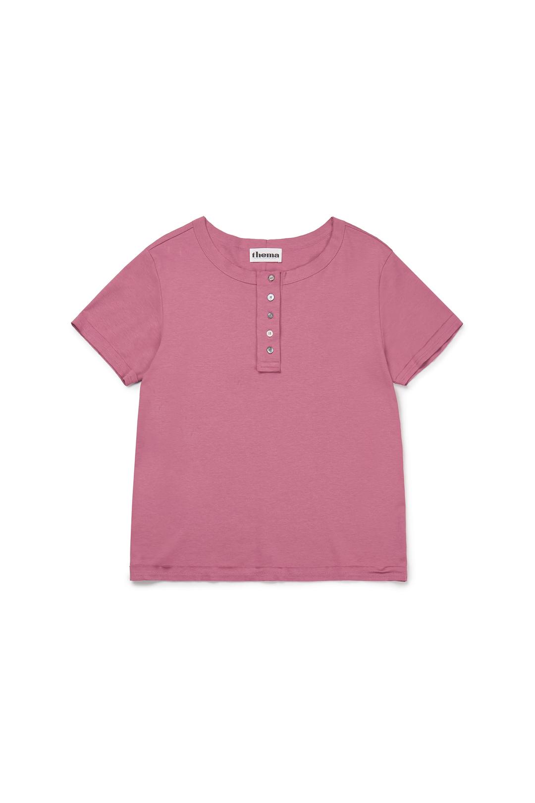5 BUTTON HENRY NECK_MAUVE PINK