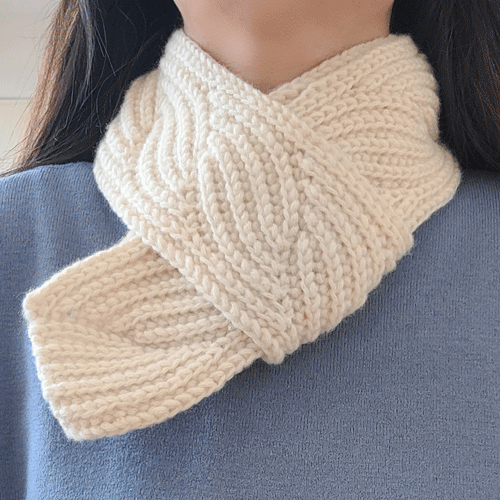 메리노 코튼 리프 머플러