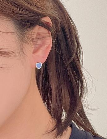 이런 상품 어때요? 실버925 베이비 블루 하트 아쿠아마린 원석 스터드 귀걸이