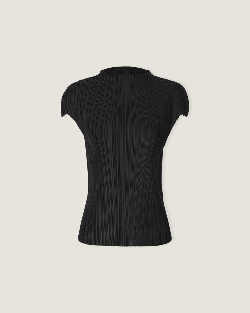[2nd Restock] Pleats Cap Sleeve Top - Black