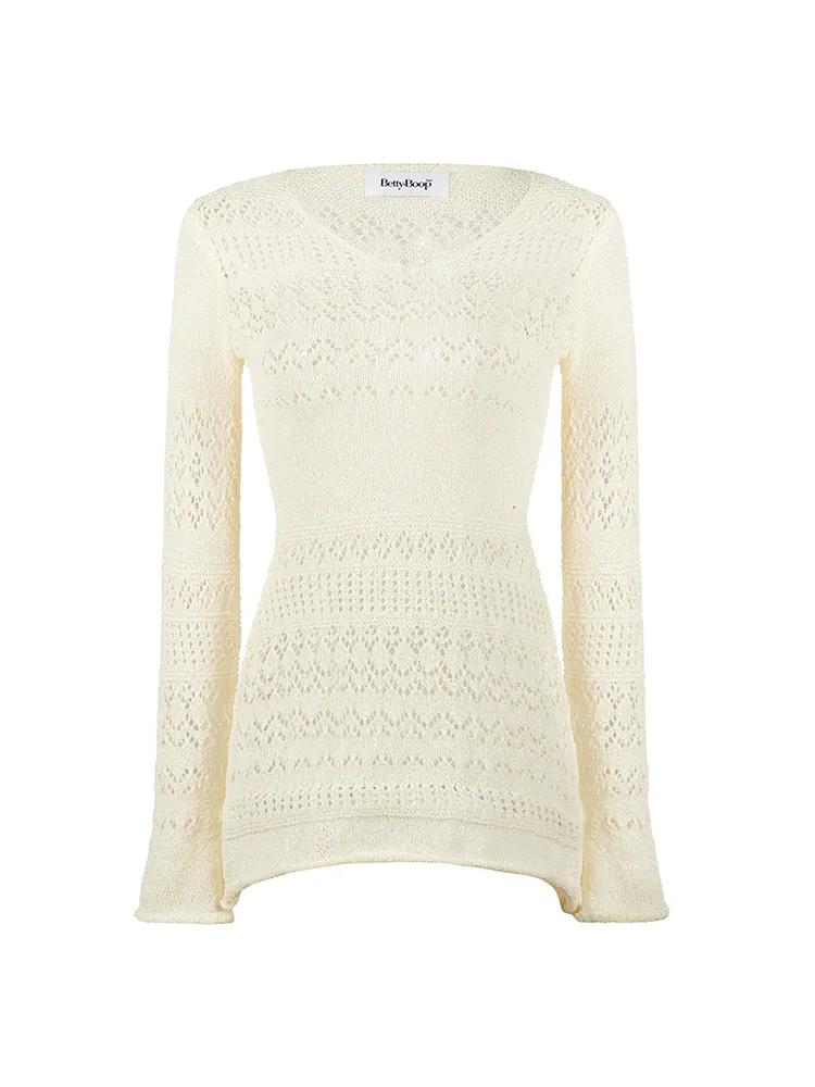 베티붑 크로셰 니트 미니 원피스_아이보리