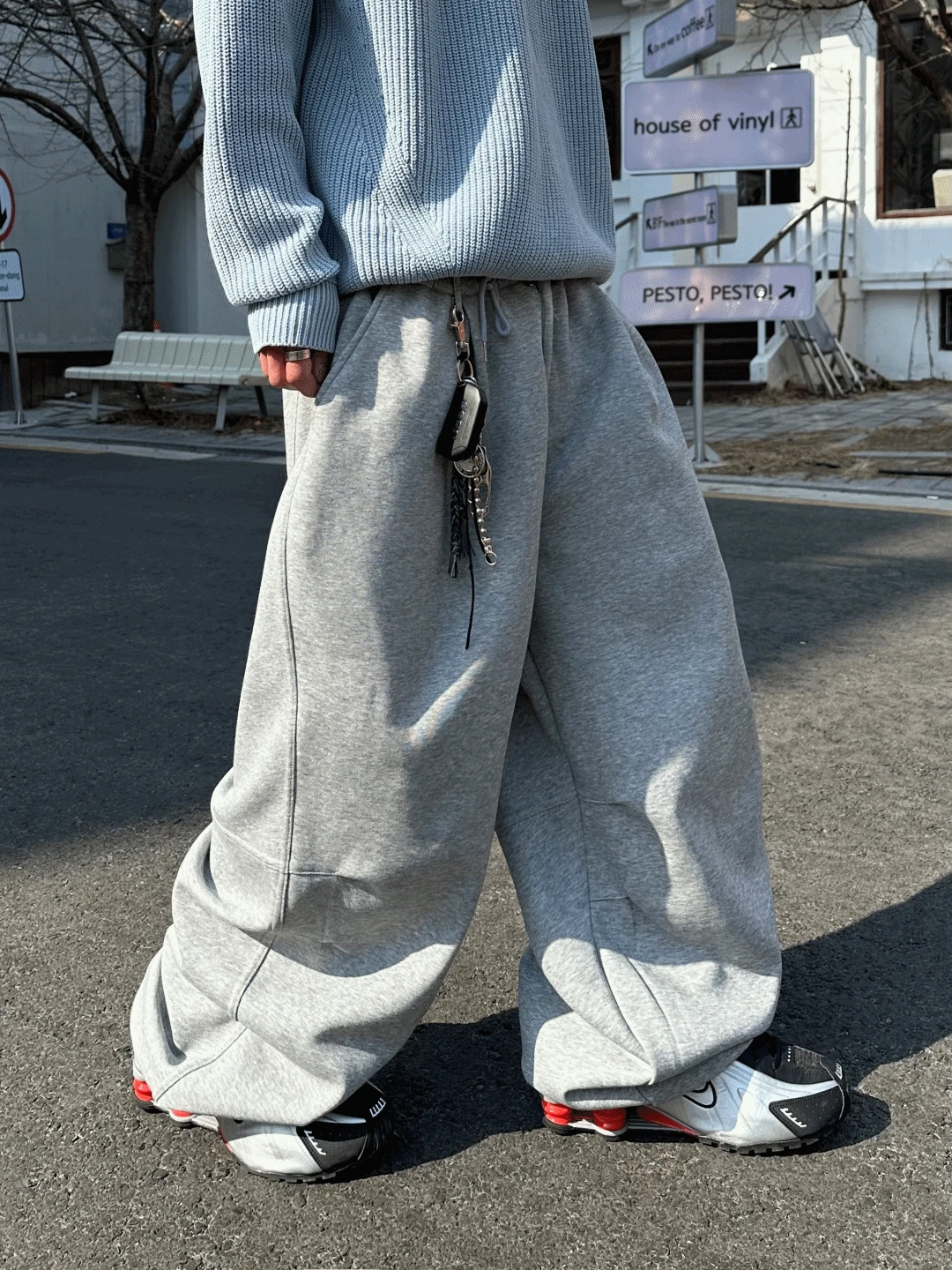 ML 절개 와이드 스웻팬츠