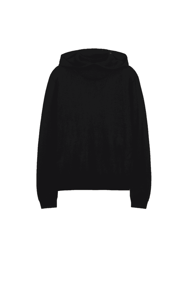 RIBBED HOODIE KNIT (BLACK)