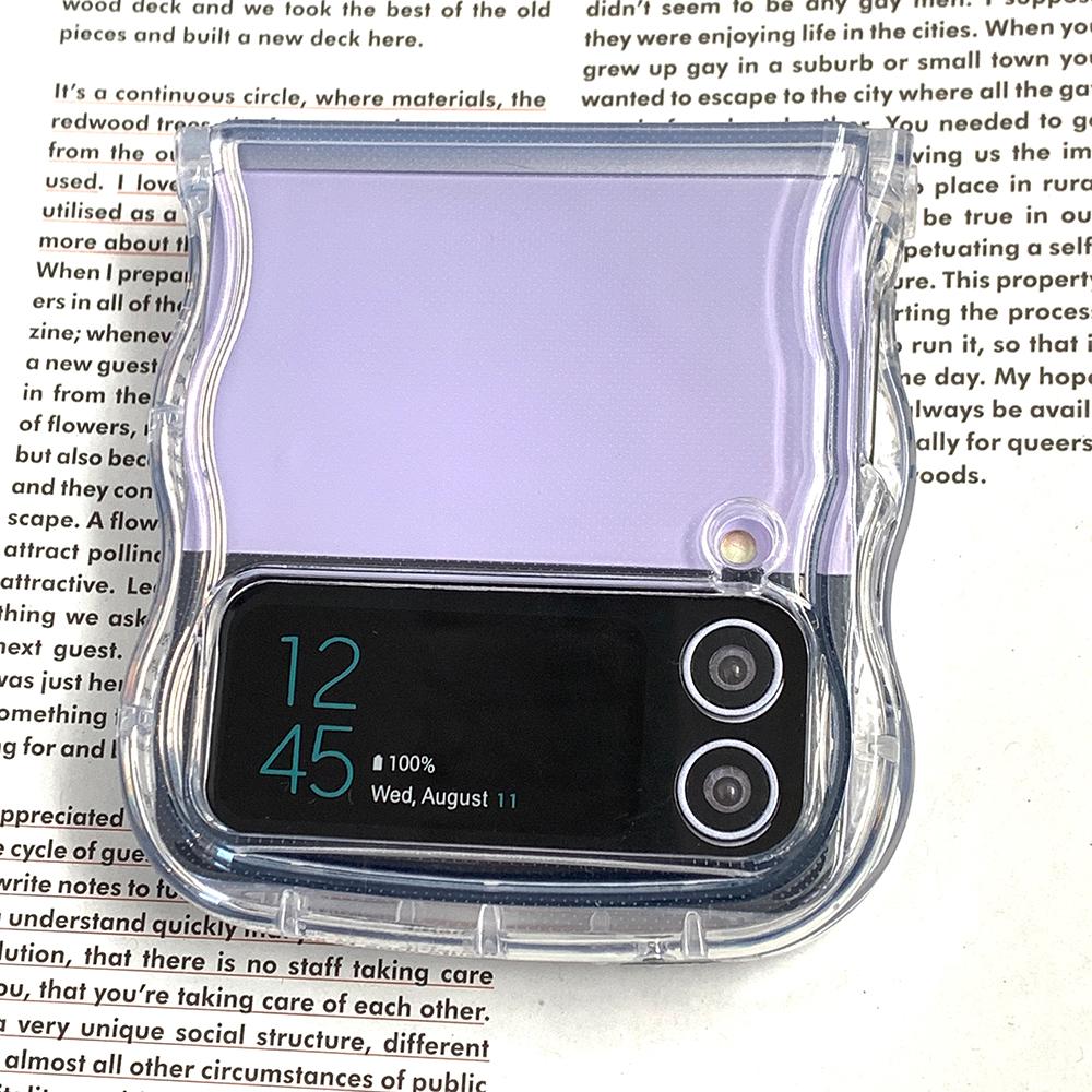 [당일출고] 몽글 웨이브 물결 투명 갤럭시 Z플립 케이스