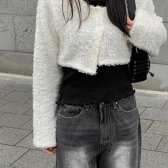 푸들 퍼 크롭 가디건(3colors)