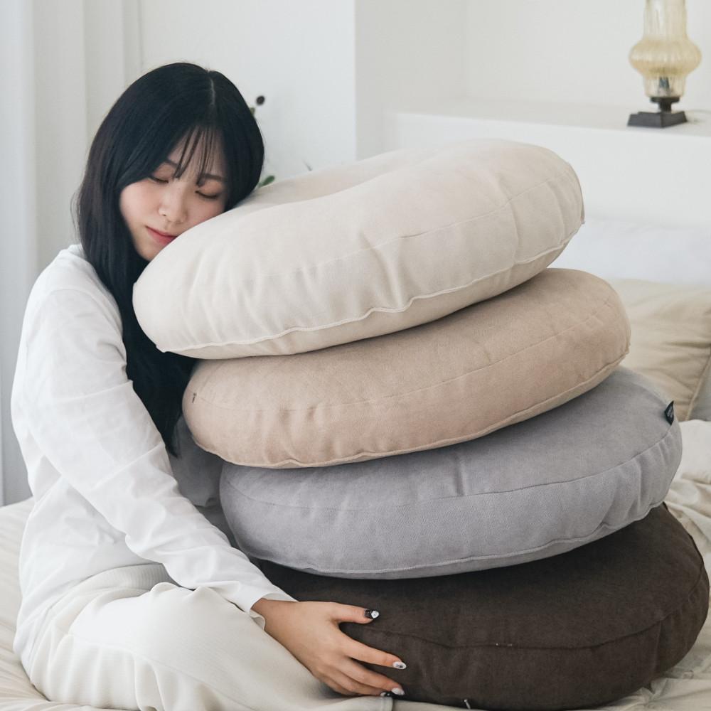 착한연구소 대형 원형방석 좌식 두꺼운 큰 솜포함 푹신한 바닥 쿠션