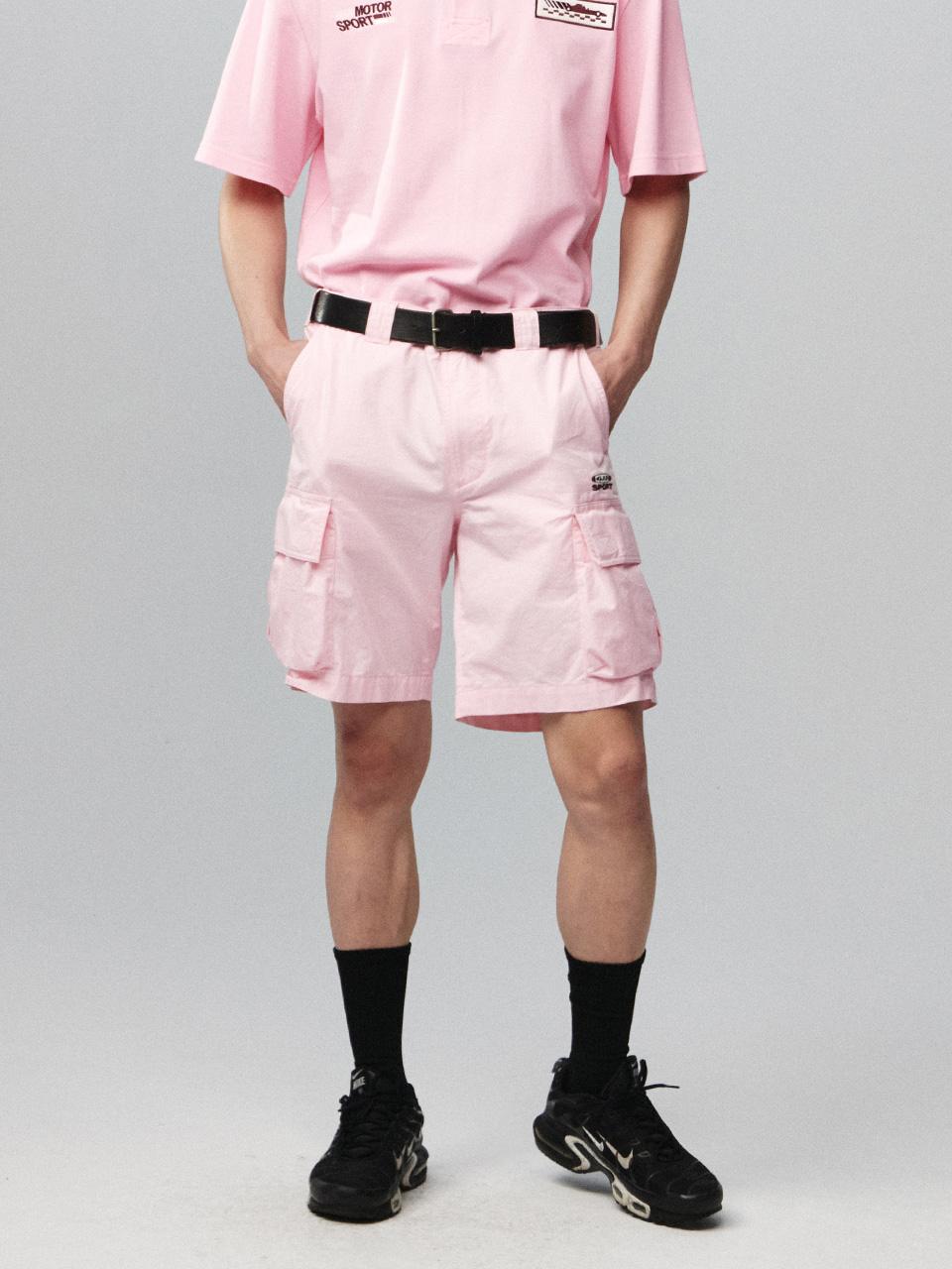 Logo Cargo Shorts Pink