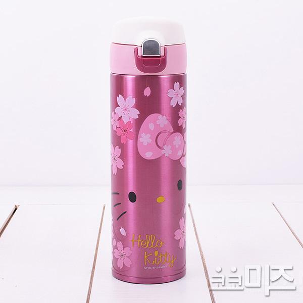 헬로키티 초경량 보온보냉 원터치 보온병(500ml 메탈릭핑크)