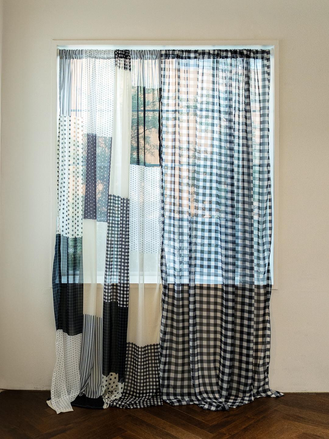 [8/7예약출고] 레트로 패턴 쉬폰 방문 가리개 커튼 2size 14colors