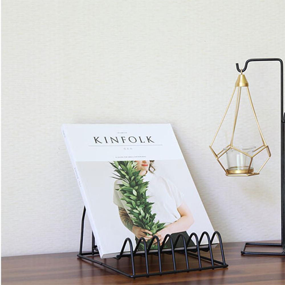슬라이드 철제 매거진랙 골드, 블랙 / 잡지꽂이