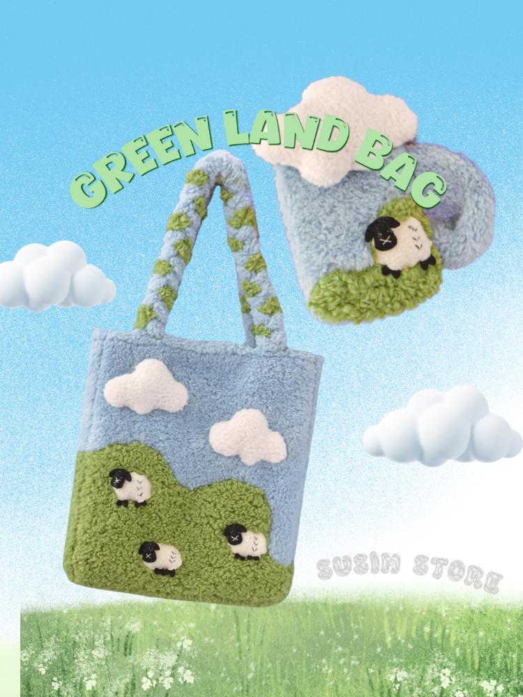 수심 Green Land Bag(2 Type) 그린 랜드 에코백 가방 겨울 유니크