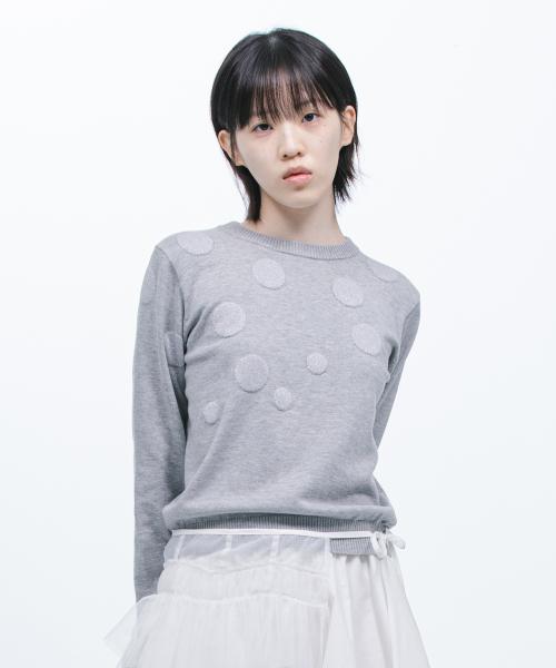 DOT GLITTER KNIT, GRAY