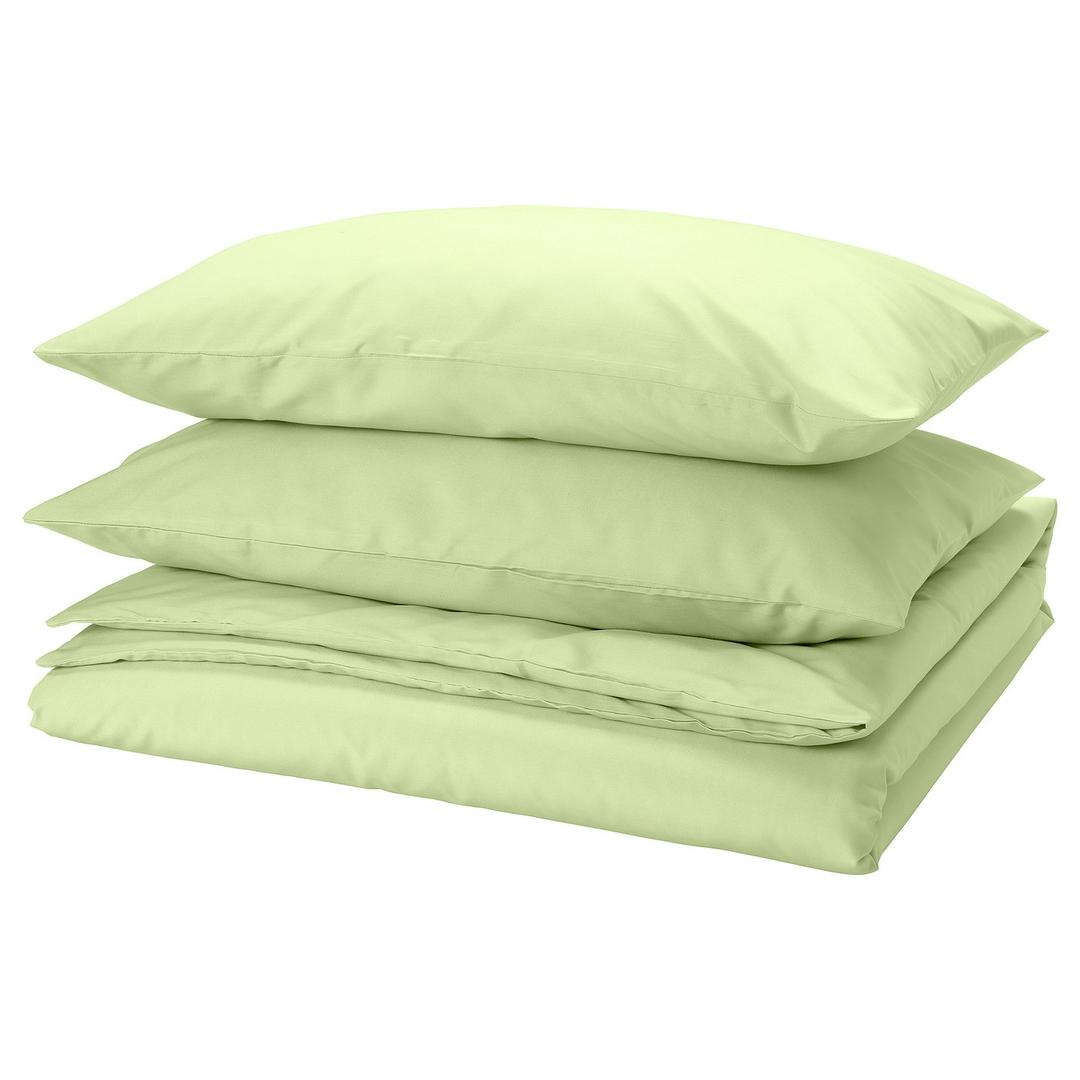 PILTANDVINGE 필탄드빙에 이불커버+베개커버2 - 라이트그린 200x230/50x80 cm