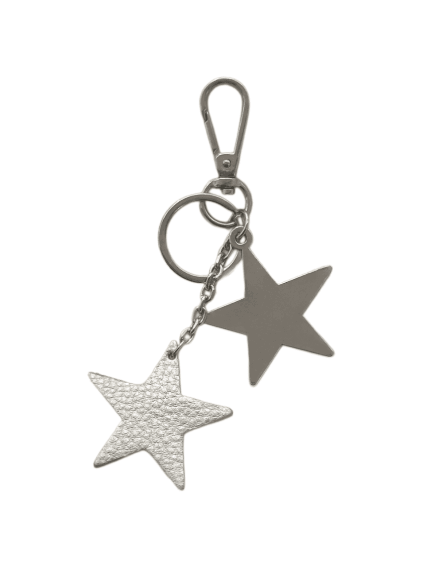 Double star keyring (silver/gold)