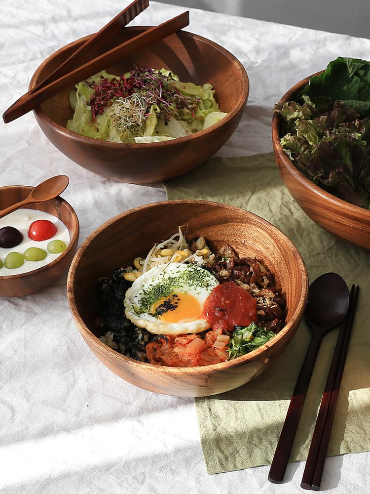 비빔기 우드 비빔밥 볼 나무 샐러드보울 L