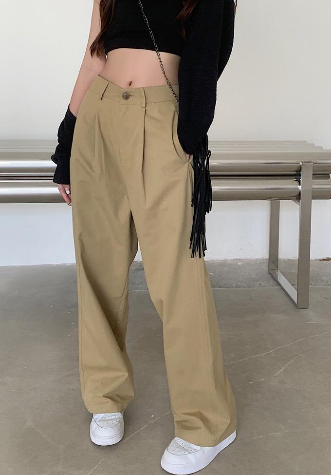 하이웨스트 핀턱 와이드팬츠