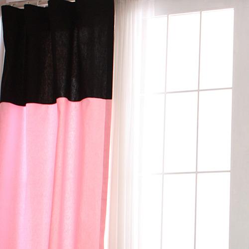 쿼터포인트 커튼- 블랙베이비핑크