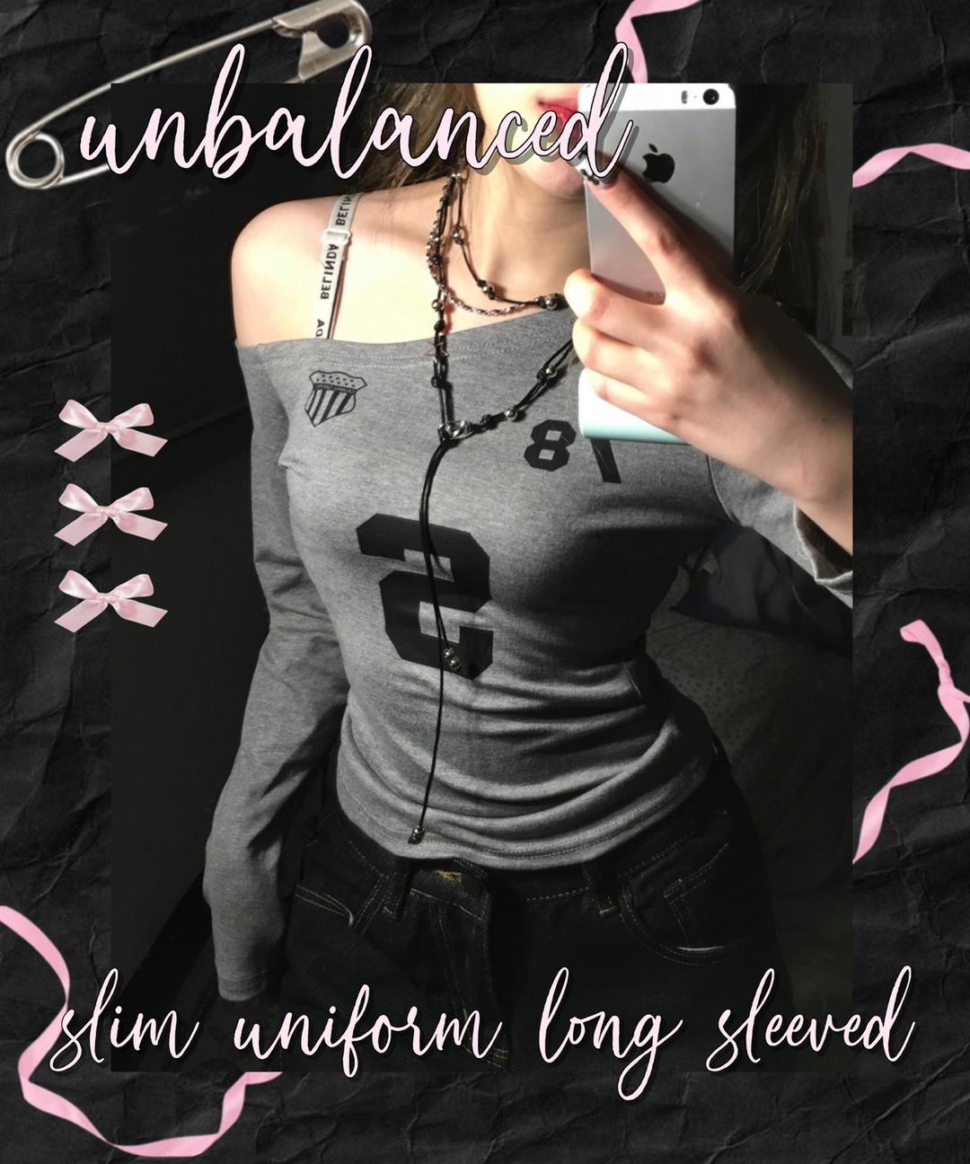 언발 슬림 유니폼 긴팔티