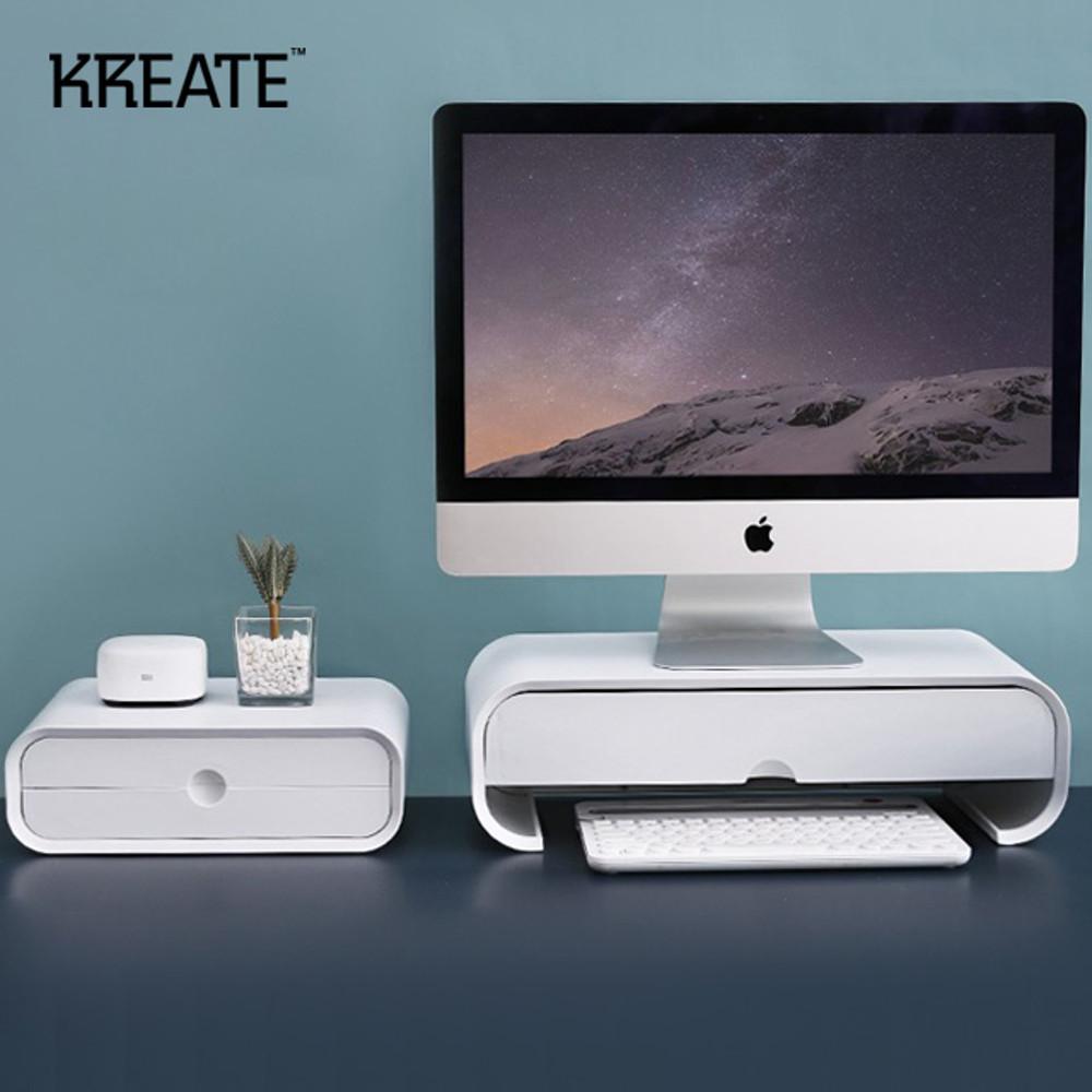 크리에이트 1단 2단 모니터받침대 듀얼 와이드서랍 선반 스탠드 받침 컴퓨터 M2