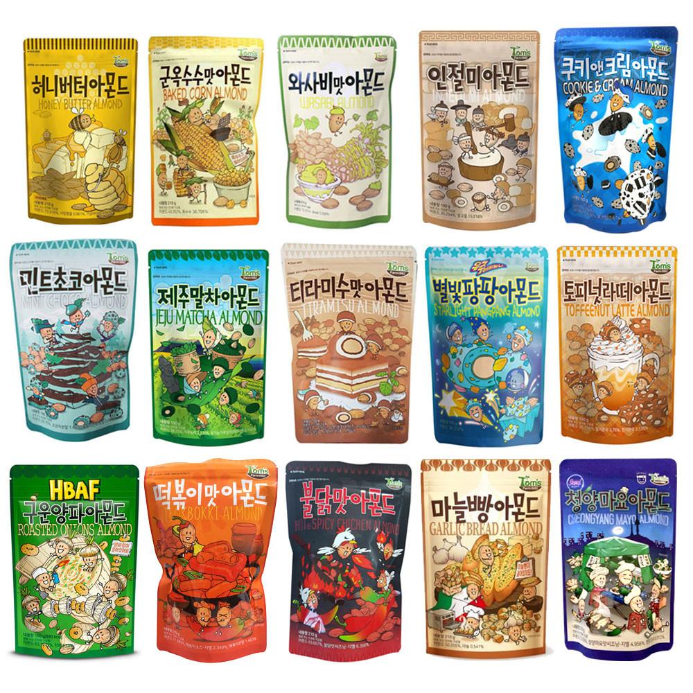 길림양행 HBAF 바프 아몬드 190g 허니버터 먼투썬 믹스넛 구운양파 떡복이 불닭