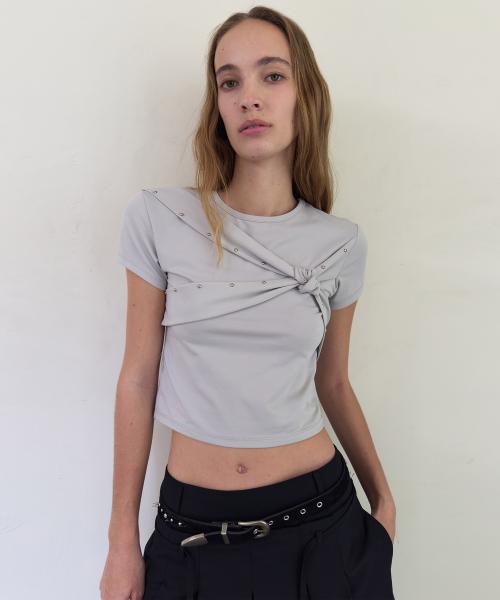 TIE CROP TOP (light grey)