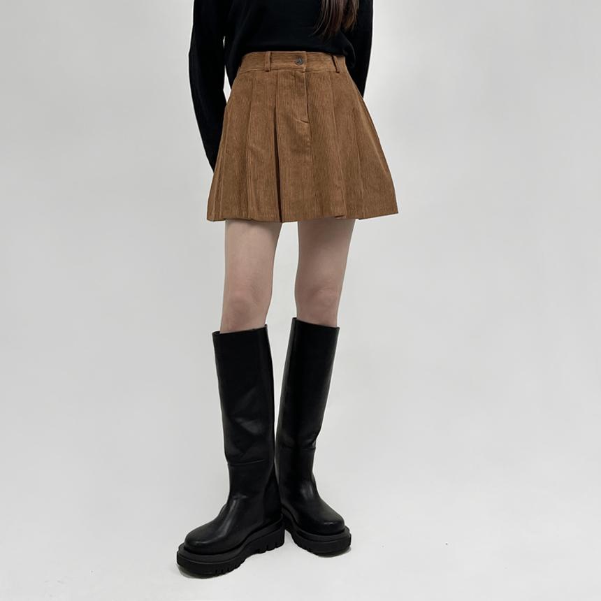 키미 코듀로이 플리츠 스커트