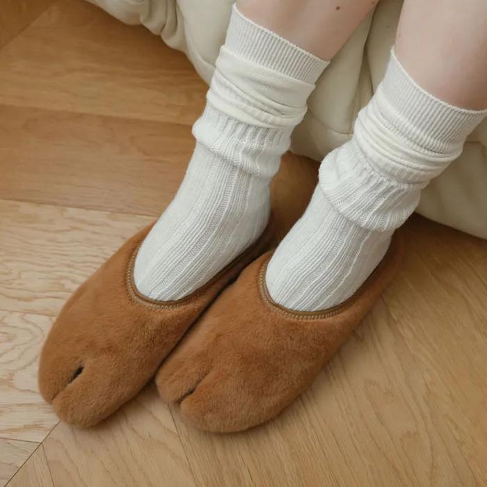 Round Fur Low Mule / Brown